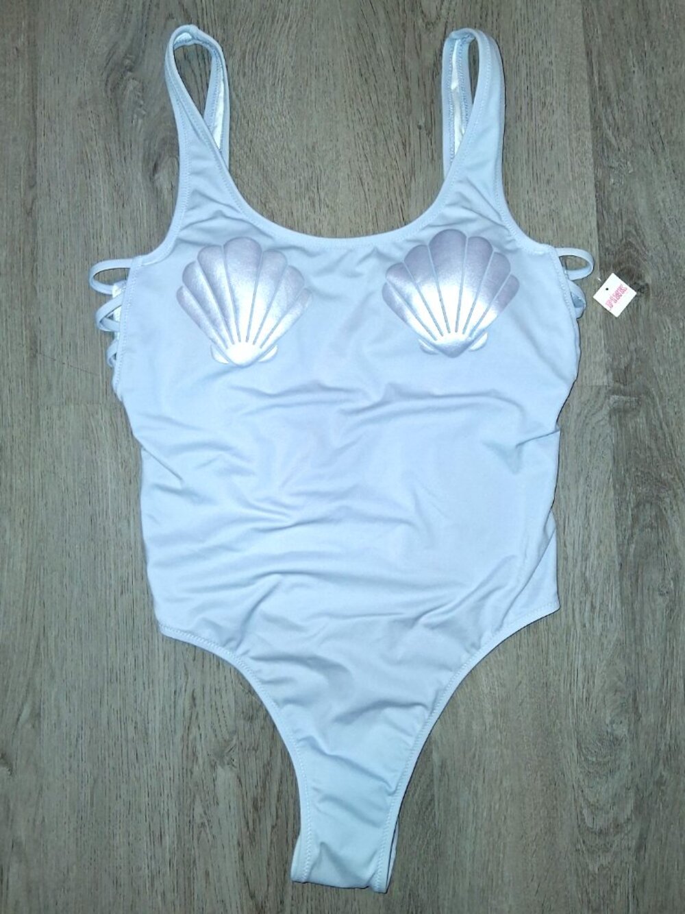 Victoria's Secret PINK Mermaid Sea Shells Blue One Piece Swimsuit Size Medium
